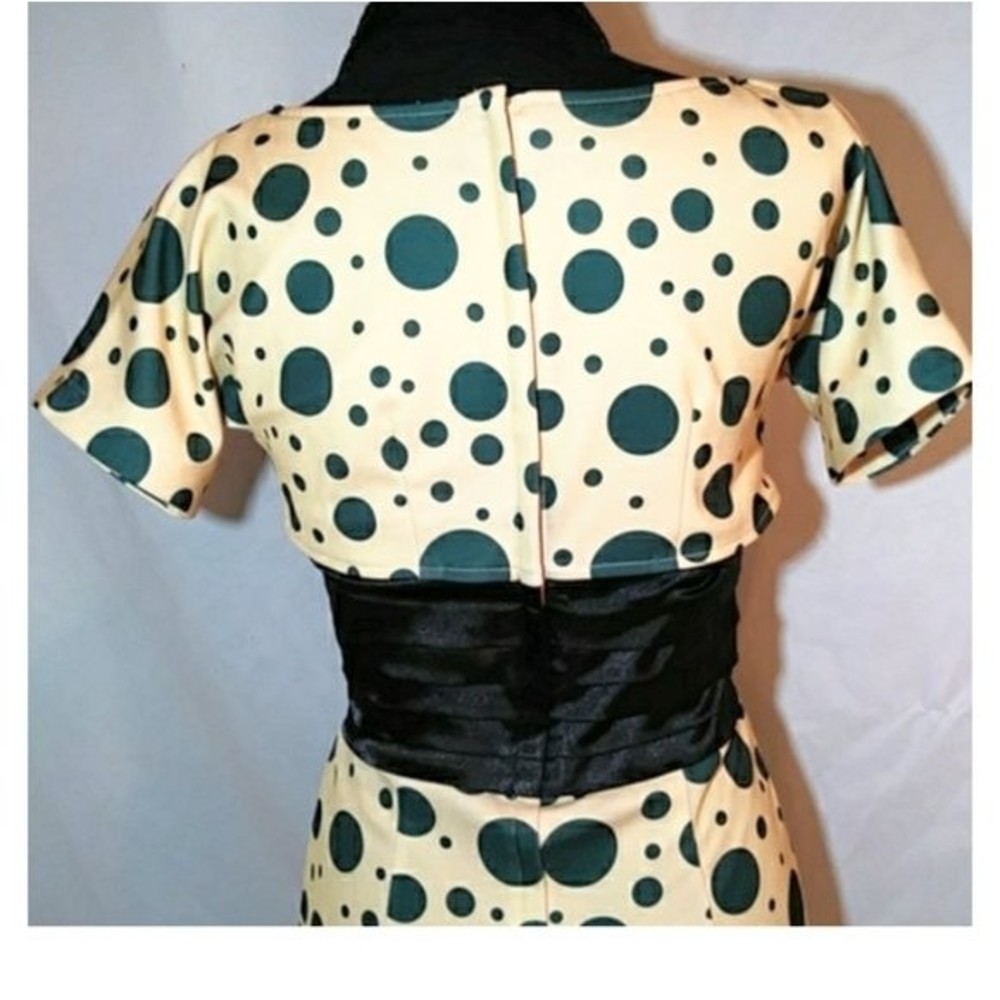 Tatyana – Bettie Page Spotty Pin Up Wiggle Midi Pencil Dress Size L - Picture 5 of 10